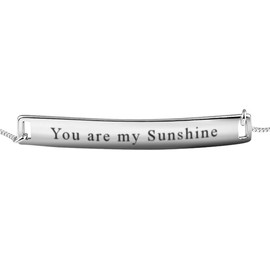 Bolo Adjustable Bracelet 925 Sterling Silver You Are My Sunshine Tag Statement Friendship for Women Jewelry Birthday Mothers Day Gifts for Women Birthday Mothers Day Gifts