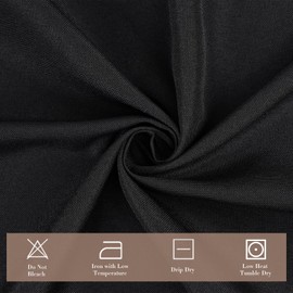 Zdada Black Table Cloth 300x150cm(118x59Inch) Rectangular Polyester Tableclothes Washable Table Cloth for Home Wedding Banquet Party