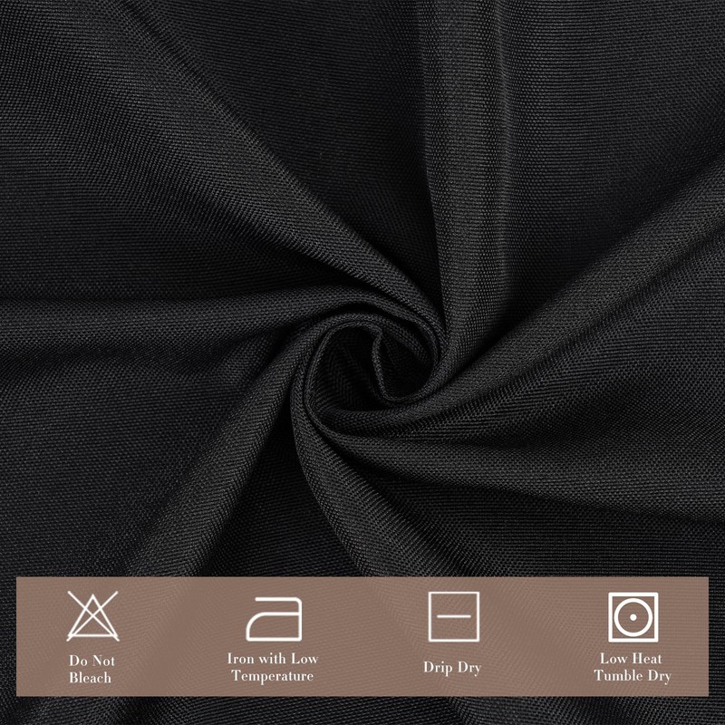 Zdada Black Table Cloth 300x150cm(118x59Inch) Rectangular Polyester Tableclothes Washable Table