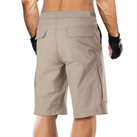 FREE SOLDIER Men's Cargo Shorts with Belt Lightweight Breathable Quick Dry Hiking Tactical Shorts Nylon Spandex(Khaki 36Wx10L)