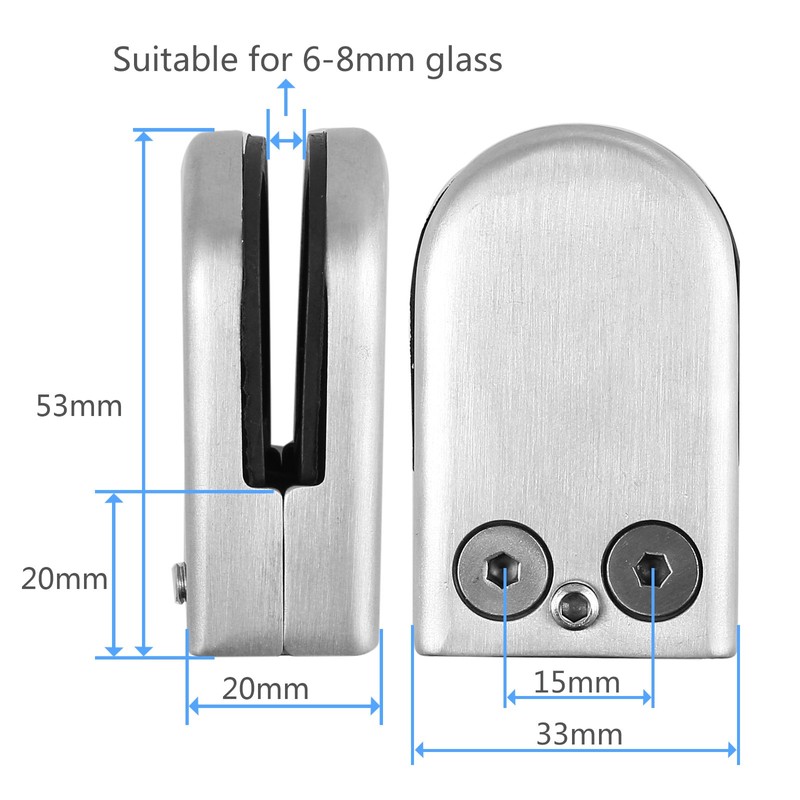 Proster Glass Clamps 8 PCS 6-8mm Stainless Steel 304 Glass