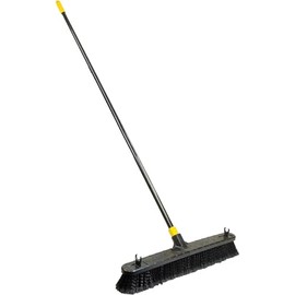 Quickie Bulldozer Smooth Surface Push Broom 24 inch, Black, Sweep and Clean Tile/Sealed Concrete/Other Hard Flooring, Indoor/Outdoor Use/Heavy Duty Cleaning