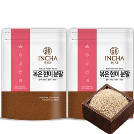 Incha 국내산 볶은 현미 가루 분말 1kg (500gx2개) Domestic Roasted Brown Rice Powder 1kg (500g x 2 pcs)