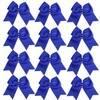8 Inch Cheerleader Bows Ponytail Holder Solid Color Cheerleading Bows