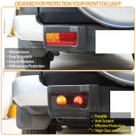 Fgtagtal Rear Fog Light Cover Compatible with Toyot@ FJ Cruiser 2007-2021, Rear Tail Fog Light Lamp Decorative Protection Trim Cover Acessories 2Pcs (Carbon Fiber Pattern Black)