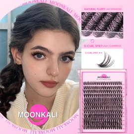 Natural Fluffy Lash Clusters Wispy 30D Volume Eyelash Clusters 12-20mm Mix Length Individual Lashes D Curly Cluster Eyelash Extensions Mink Thick Volume Eyelashes Extension Clusters for Beginners