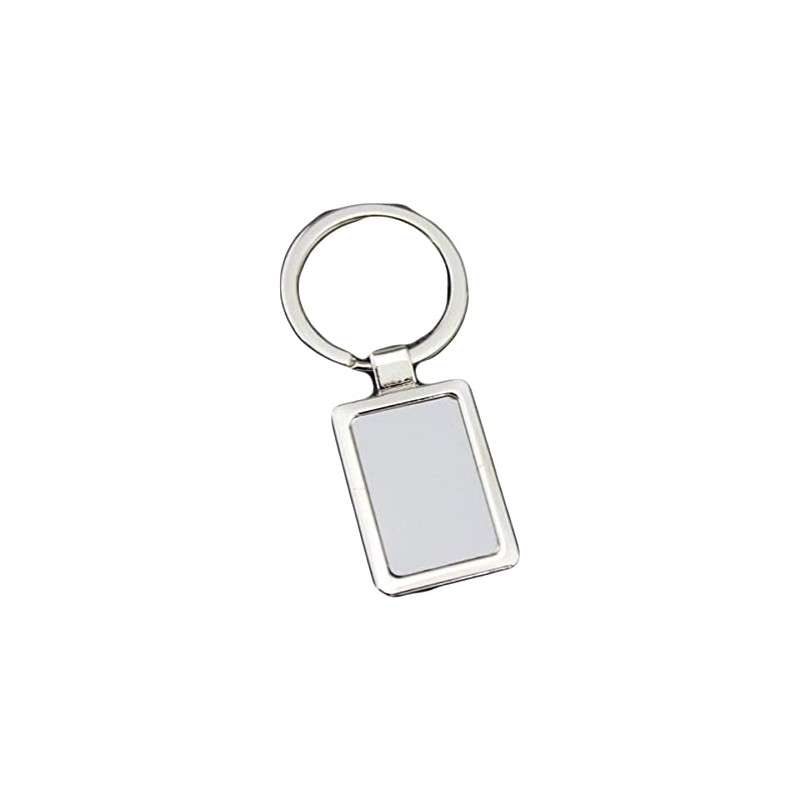 ARFUKA Keyring Stainless Steel Square Tag Pendant Car Key Ring