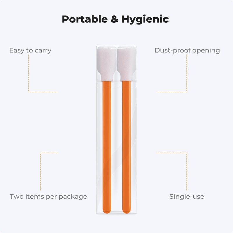 K&F CONCEPT Foam Cleaning Swabs, Individually Wrapped Foam Sticks for