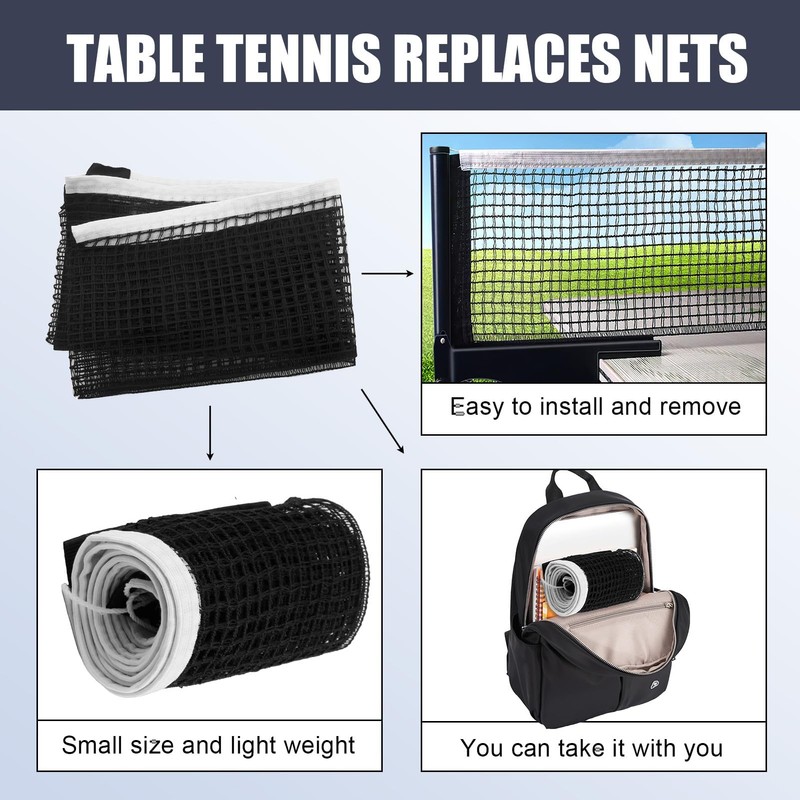 Pack of 2 Table Tennis Net, Polyester Table Tennis Replacement