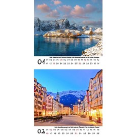 City Magic Europe Calendar for 2025 Format 10 cm x 10 cm Cities – Gift Set Contents: 1 x Calendar, 1 x Christmas Pendant, 1 x Greeting Tag (Total 3 Pieces)