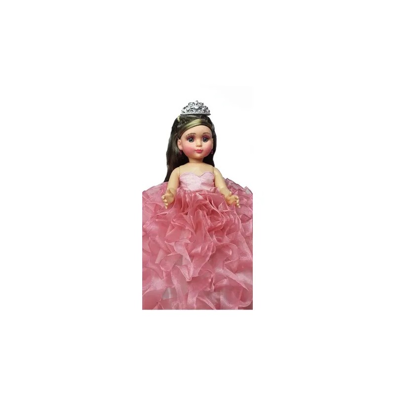 Muñeca Lacio Quinceañera Xv Mil Hojas Bva Rosa Palo
