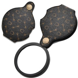 Fogman Magnifying Glass Magnifier, 15x PU Leather, Portable Glasses, Stylish, Foldable, Lens Diameter 2.8 inches (70 mm)