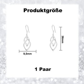 Linear Infinity Earrings, Statement Silver Earrings Women, Hand Curved Pendant, Hypoallergenic Earrings, Chain Earrings for Women, Gift for Women