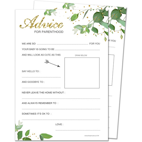 20 x Baby Advice Cards for Parenthood - Baby Shower