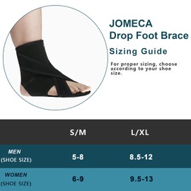 Jomeca Upgraded Drop Foot Brace for Walking with Shoes - Dual Forefoot Support Plates Adjustable Soft AFO, Foot Drop, TBI, ALS, MS, Bone Fracture, Fits Women & Men (L/XL, Right)