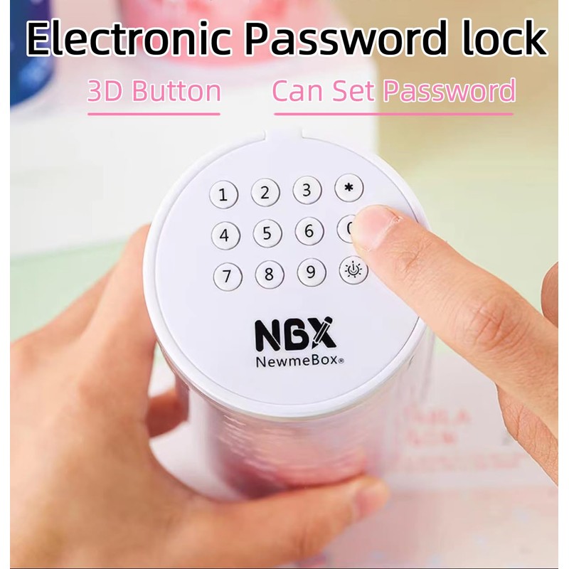 NBX NewmeBox Pencil Box with Lock, Cute and Kawaii Pencil
