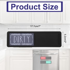 PATIKIL Dishwasher Magnet Clean Dirty Sign, 7x2 Inch Clean & Dirty Dishwasher Indicator Slider Black Funny Acrylic Magnet Sign Laundry Kitchen Gadgets, Grey & White
