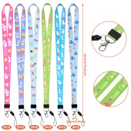 12Pcs Easter Lanyards Wrist Neck Lanyards Keychain Badge Holder Phone String Holder Lanyard Seasonal Holiday Lanyards Keychain Strap Wrist Neck Lanyards for ID Badges Name Tag Suitable Easter