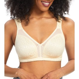 HACI Women's Full Coverage Minimizer Bra Non Padded Wirefree Full Figure Plus Size Bras for Large Bust(42B, Nude)