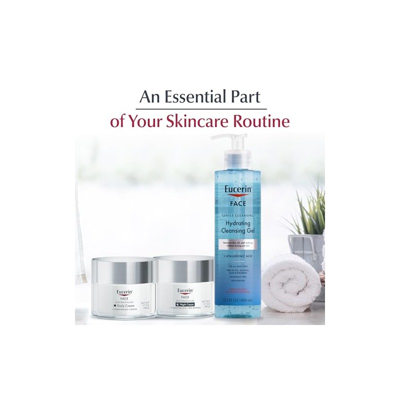 Eucerin Q10 Anti Wrinkle Face Cream Bundle, Day Cream and