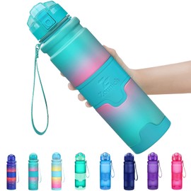 Zounich Drinking Bottle, 1 Litre, BPA-Free, Leak-Proof, 500 ml, Plastic Sports Drinking Bottles for Children, School, Drinking Bottles, Filter Litre, Suitable for Carbonated Drinks, 1000 ml, Light