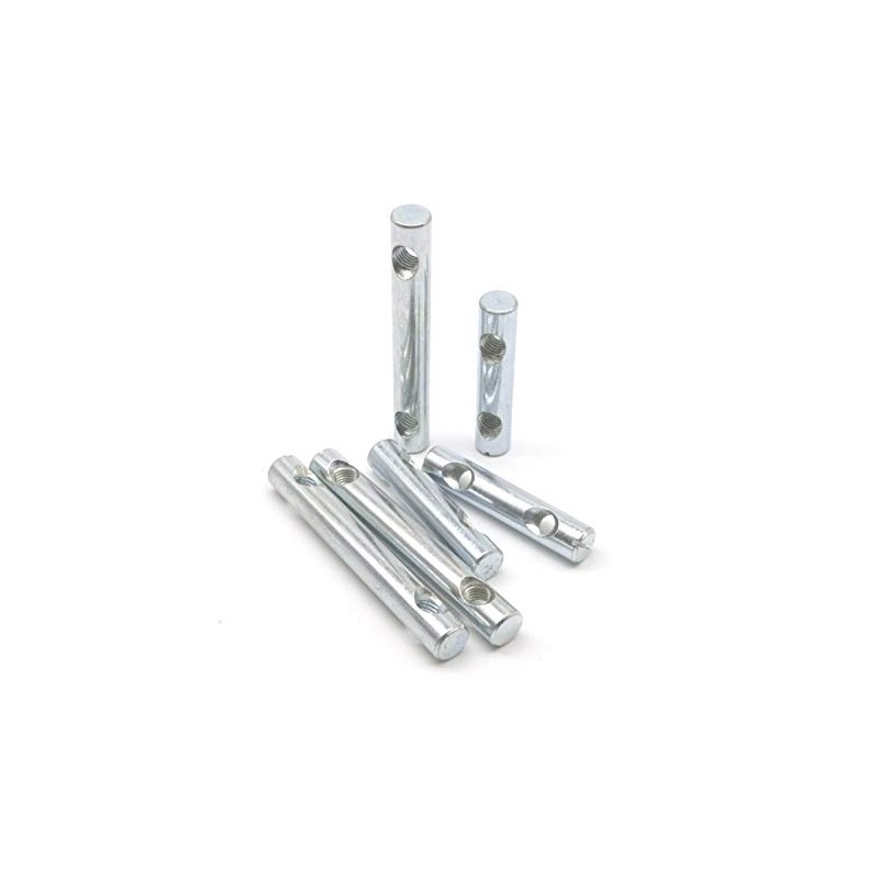 cSeao 6pcs Dual Holes M8 Barrel Nut Cross Dowels Slotted