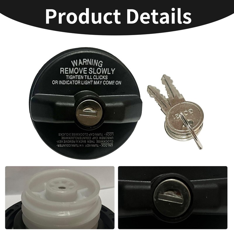 1 Pcs Black Locking Gas Cap, Fuel Tank Locks Replace,