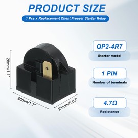 MECCANIXITY PTC Refrigerator Starter Relay, 4.7 Ohm 1 Pin Fridge Compressor Start Relay