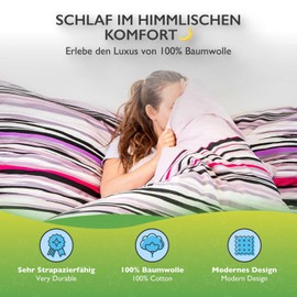 ETÉREA Side Sleeper Pillow Cover 40 x 140 cm - 100% Cotton Pillowcase Jeanine Natural Soft - Pillowcase 40 x 140 cm 100% Cotton Pillowcase with Zip - Made in Green - Purple