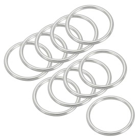 PATIKIL 10 Pcs Metal Rings 1.6 Inch 316 Stainless Steel Rings Marine Grade Multi-Purpose O Rings Welded Round Rings for Macrame, DIY Craft, Hardware, Belt, Dog Leash, 4x40mm