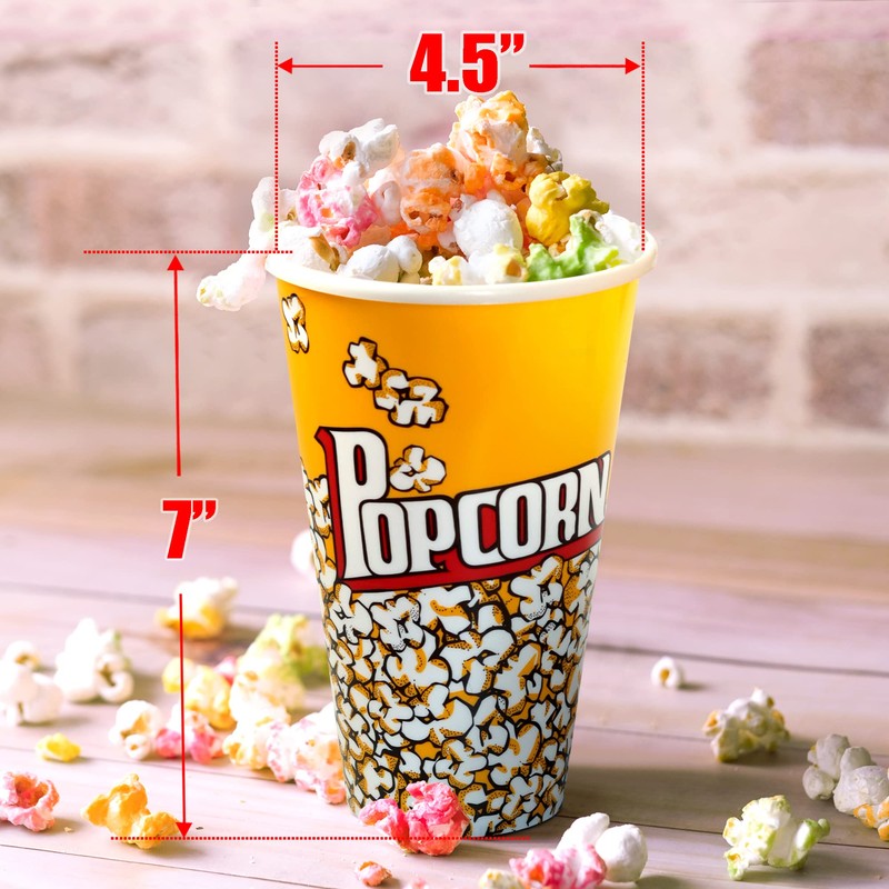 Novelty Place Retro Style Plastic Popcorn Containers for Movie Night