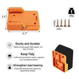 Battery Mount Holder Compatible for RIDGID 18V Batteries, Wall Mounts Hanger Fit for L1815R B1820R L1830R B1830R B1820, Organize Garage/Workshop/Work Truck(5 Pack, w/20 Screws, No Battery)