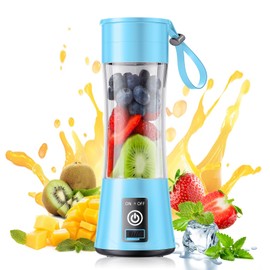 Cordless Portable Personal Size Blender - Mini Blender Make Smoothies and Shakes, 380Ml BPA Free Travel Cup, Powerful Blending Suit in Office/Home/Gym