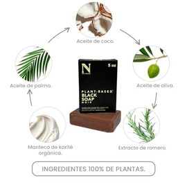 Dr. Natural Jabón de Castilla en Barra Natural y Orgánico | Jabón Corporal y Facial | Hidratante, Vegano, Sin Sulfatos y Parabenos | Hecho de Plantas Aceite de Oliva y Coco, Manteca de Karité, Romero (Black)
