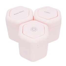 Generic Travel Containers, 3pcs Body Care Capsule Set, Roseate Reusable Leak Proof Wide Mouth Magnetic Containers with Lids, Travel Jars for Body Wash Lotion, Women Men