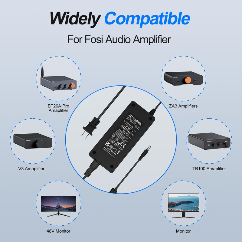 Audio 48V 5A Power Adapter Supply for Fosi Home Audio