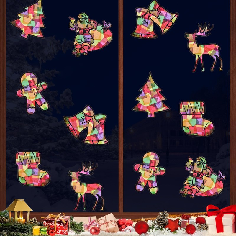 QIURUYUE Pack of 12 Christmas Crafts, Children's Maple Leaf Craft