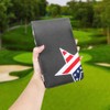 Craftsman Golf Leather USA Flag Star Gray Scorecard Holder Yardage