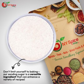 NY Spice Shop Christmas Sprinkles White Sanding Sugar - 1 Pound Sweet Colorful Edible Sprinkles for Christmas Cookies, Christmas Baking, Ice Cream, Desserts and Crunchy Toppings Christmas Treats