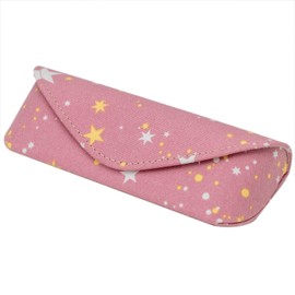 Pearl 092755 Glasses Case, Pink, Starlight, Semi-Hard, Star Pattern HY-3