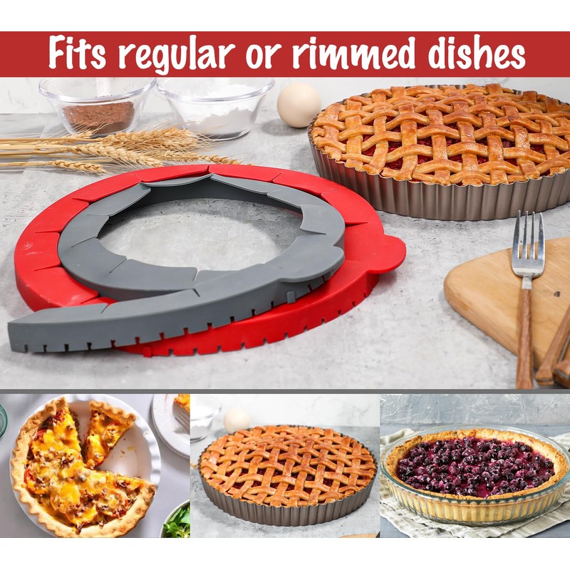 Webake Pie Crust Protector Shield Adjustable Pie Crust Shield Fits