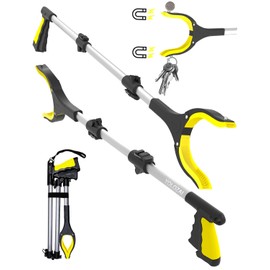 YOLOZAI 38" Extra Long Grabber Tool with 360°Rotating Anti-Slip Jaw， 2PACK Lightweight Reaching Aid Reacher Tool, Arm Extension Heavy Duty Grabbers for Elderly