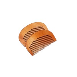 Neem Wood Hair Comb, Half Moon Design, 2-Pack