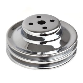 Water Pump Pulley 2-Groove 5 13/16" Diameter Chrome For 1965, 1967-1970 Ford Mustang