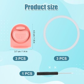 3pcs Bottle O Seal Ring & 3pcs Gasket Replacement Stopper for Owala FreeSip Cap, Silicone Water Bottle Plug Stopper BPA Free Top Lid Mouth Parts Compatible with Owala FreeSip 24oz 32oz (Color 2)
