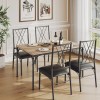 Jojoka Dining Set Table with 4 Upholstered Chairs for Small
