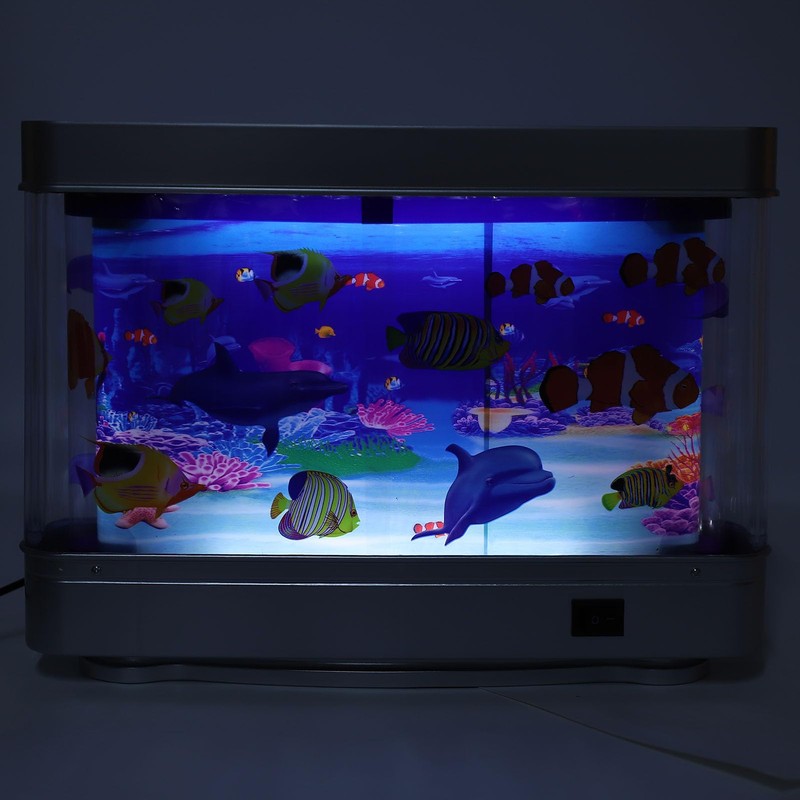 Mini Aquarium Lifelike Artificial Aquarium with LED Night Light for