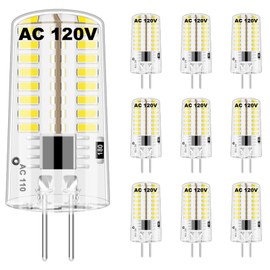 LFLAMPON 10pcs G4 LED Bulbs AC110V-130V Dimmable, 2.6W Equivalent to 26 Watt Incandescent Bulb, 280 Lumens 360°Beam Angle Silicone Bi-pin G4 LED Bulb for Chandeliers Pendant, Cool White 6000K
