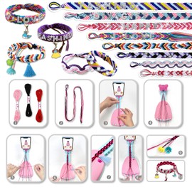 ASTNIC Friendship Bracelet Making kit, Bracelet Making Kit Phone Holder Braiding Maker with 35 Bundles 19 Colors Thread,DIY Arts and Crafts Bracelet Kit for Christmas Birthday Gifts
