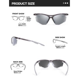 BIRCEN Mens Sports Polarized Sunglasses: UV Protection TR90 Wrap Around Sun Glasses for Outdoor Enthusiast Cycling Fishing